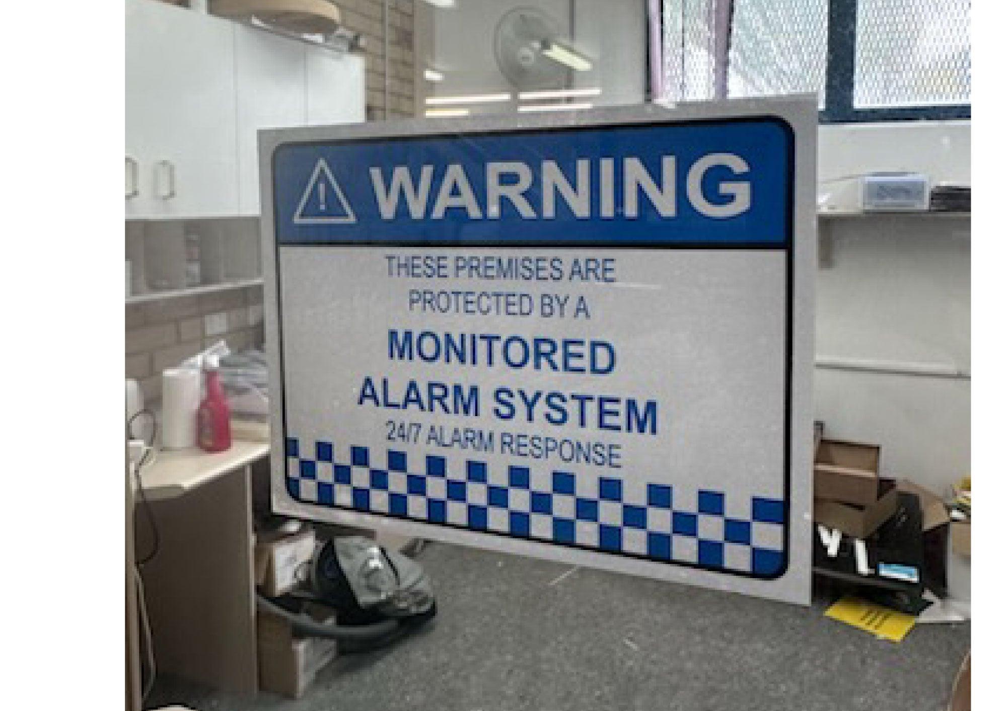 reverse printed Stick inside 2 x Alarm System Monitored Warning Security Stickers Waterproof Security Sign Wi - Mega Sticker Store