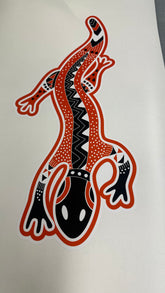 Orange Abstract Gecko Sticker decal car , camper, RV Motorhome, 4x4 ,patterned, ethnic