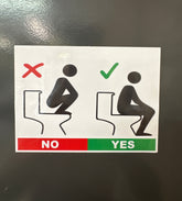 QTY 4 No Standing Squat on toilet seat Sticker warning sticker