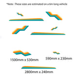 Retro Vinyl Van Stripes: Custom Campervan Decal Kit for Motorhomes
