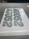 150mm Boat Rego Number sticker decals vinyl cut lettering no background Registration