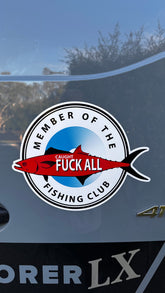 Funny fishing club member sticker