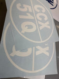 Qty 2 Round 50cm Boat Rego stickers for boat starcraft