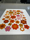 Sheet of Hippy Flower sticker decals for vehicles, windows , signs