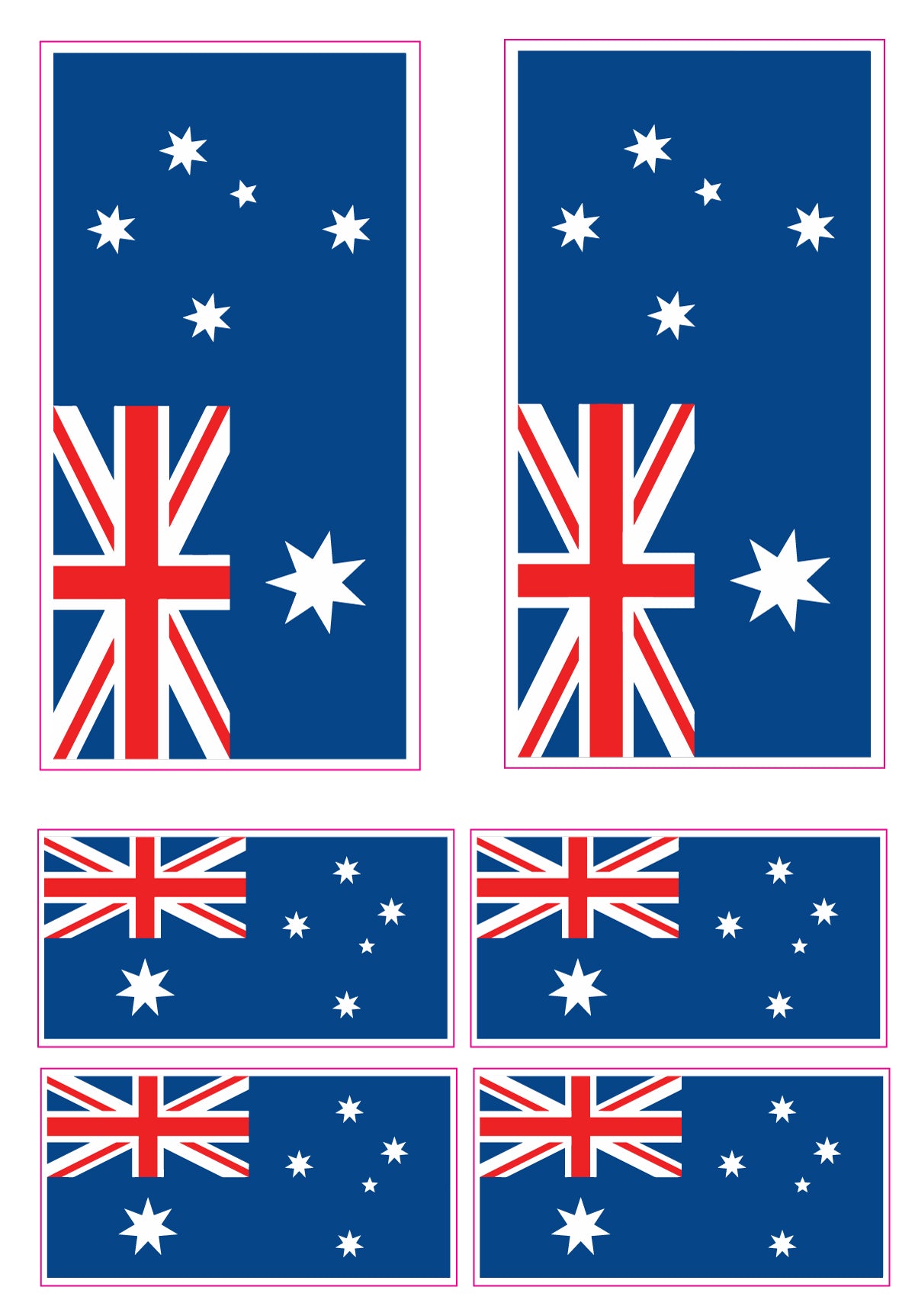 Australian Flag Car Sticker Set, Vinyl Bumper & Window Decals for 4x4 Vehicles