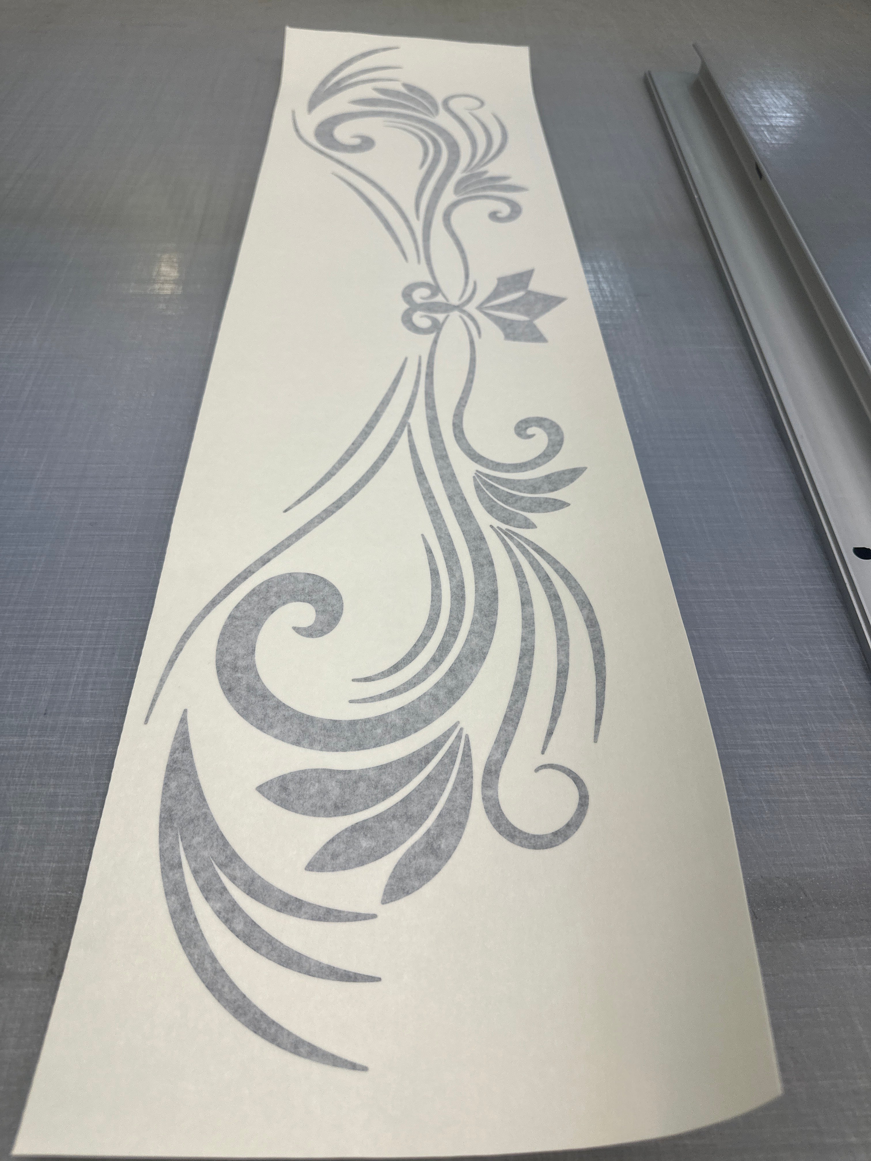 Black Vinyl Pinstripe Scroll Decal Set for Truck & Horse Float – 925mm