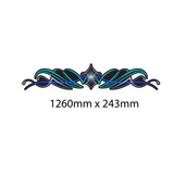 large set of blue black pinstripe scroll stickers Truck & Horse Float vinyl - Mega Sticker Store