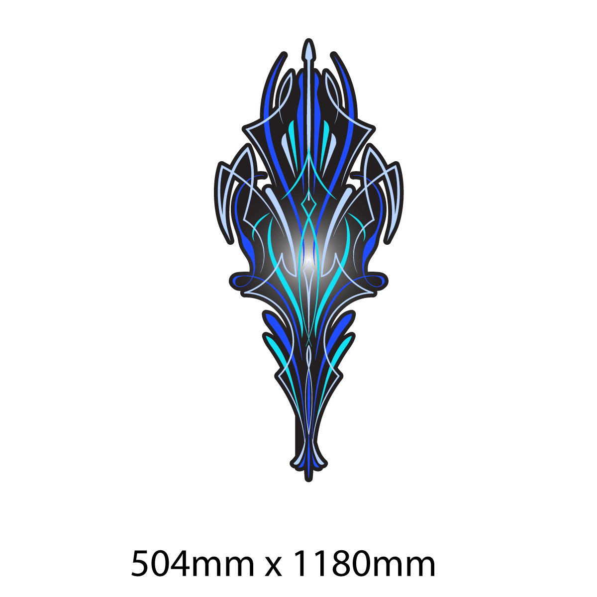 large set of blue black pinstripe scroll stickers Truck & Horse Float vinyl - Mega Sticker Store