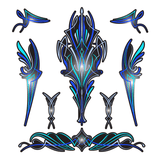 large set of blue black pinstripe scroll stickers Truck & Horse Float vinyl - Mega Sticker Store