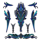 large set of blue black pinstripe scroll stickers Truck & Horse Float vinyl - Mega Sticker Store