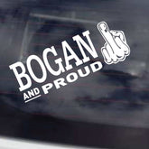 Funny Australian car sticker Bogan and proud vinyl decal 300mm x 115mm