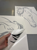 QTY 2 LARGE HORSE DECAL UTE 4WD HORSE FLOAT STICKERS H001