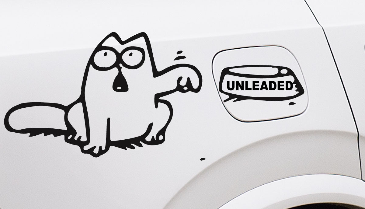 EMPTY FUEL CAT FOOD BOWL FUEL STICKER DIESEL OR UNLEADED