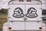 2x Caution Horse Decals for Horse float trailer vinyl decal