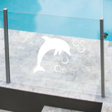 Glass Pool Fence Safety Decals – Dolphin & Bubble Design for Kids