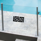 Glass Pool Fence Safety Decals – Modern Abstract Design for Style & Safety