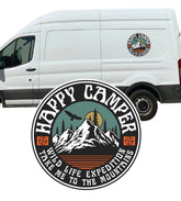 Happy Camper Vinyl Sticker Caravan Campervan Car Laptop Fridge Camping Decal