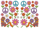 Hippie Flower & Peace Sign Vinyl Decal Stickers for vehicles
