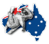 Koala Australia Flag Map Sticker Southern Cross Stars RV Caravan Car Vinyl Decal
