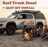 DIY Surf Truck Decal 4WD Side Sticker, Large Beach Sunset Vinyl Graphic, Easy Apply Off Road Vehicle Wrap Ocean Car Decal