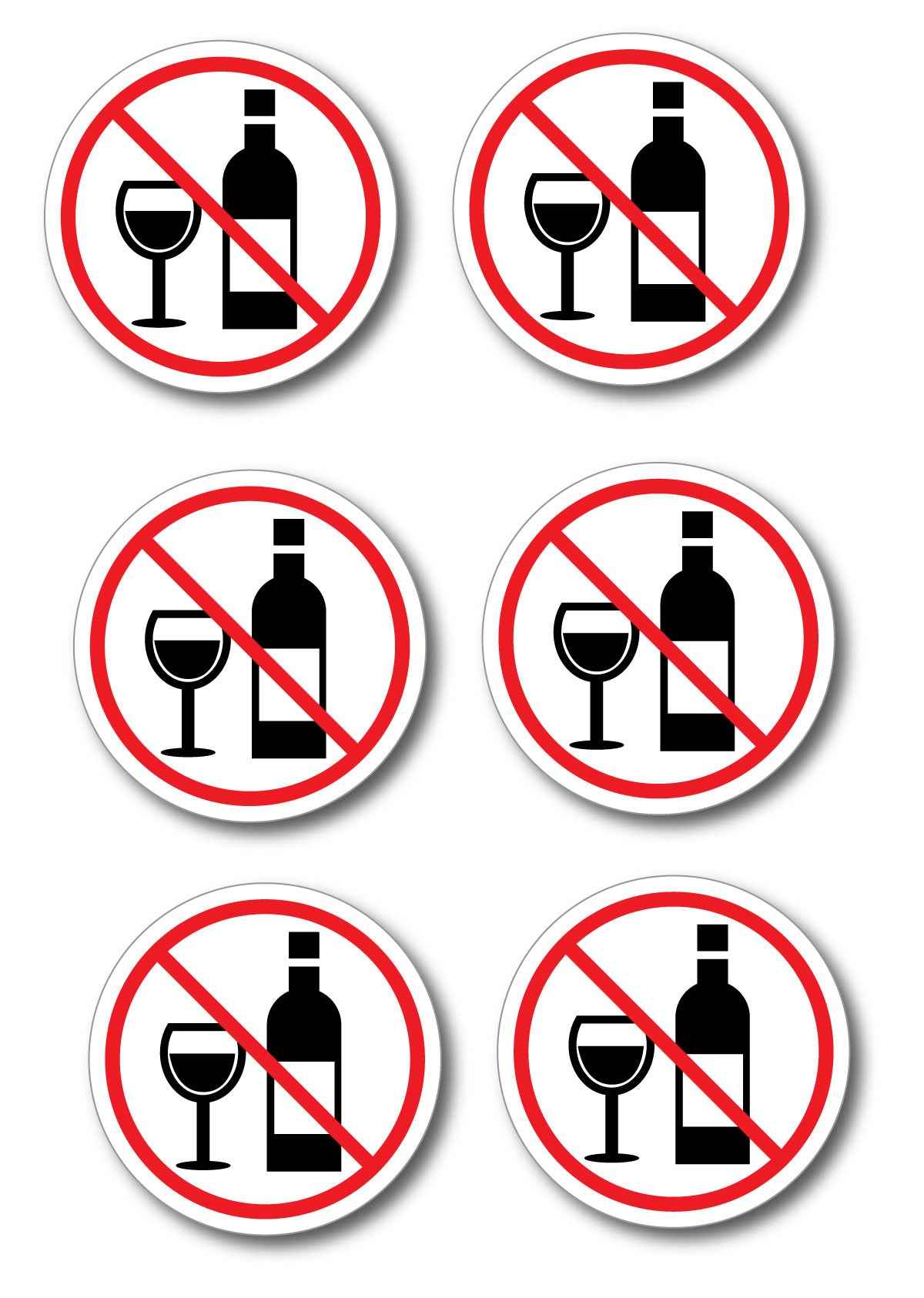 No Alcohol sticker alcohol free warning decal, drinking prohibited