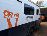 Peeping Emu Decal Sticker on side of motorhome