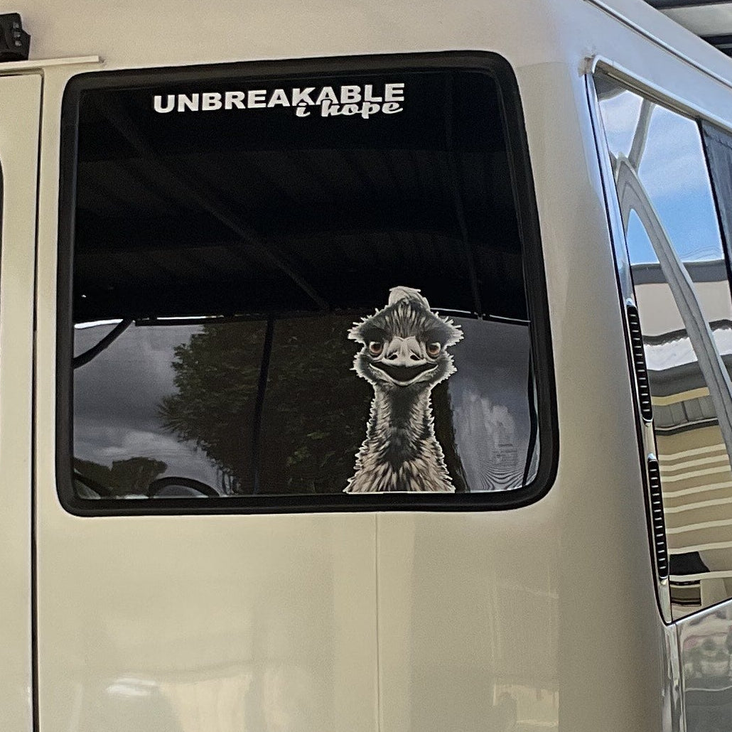 Peeping_peeking_emu_sticker_on_window_of_coaster