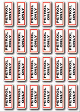Petrol Only Sticker, Fuel Type Vinyl Decal for Vehicles and Machinery, Unleaded Fuel Identification Label 65mm x 25mm