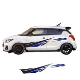 Razor Edge Racing Stripes vinyl side decals on white Suzuki Swift