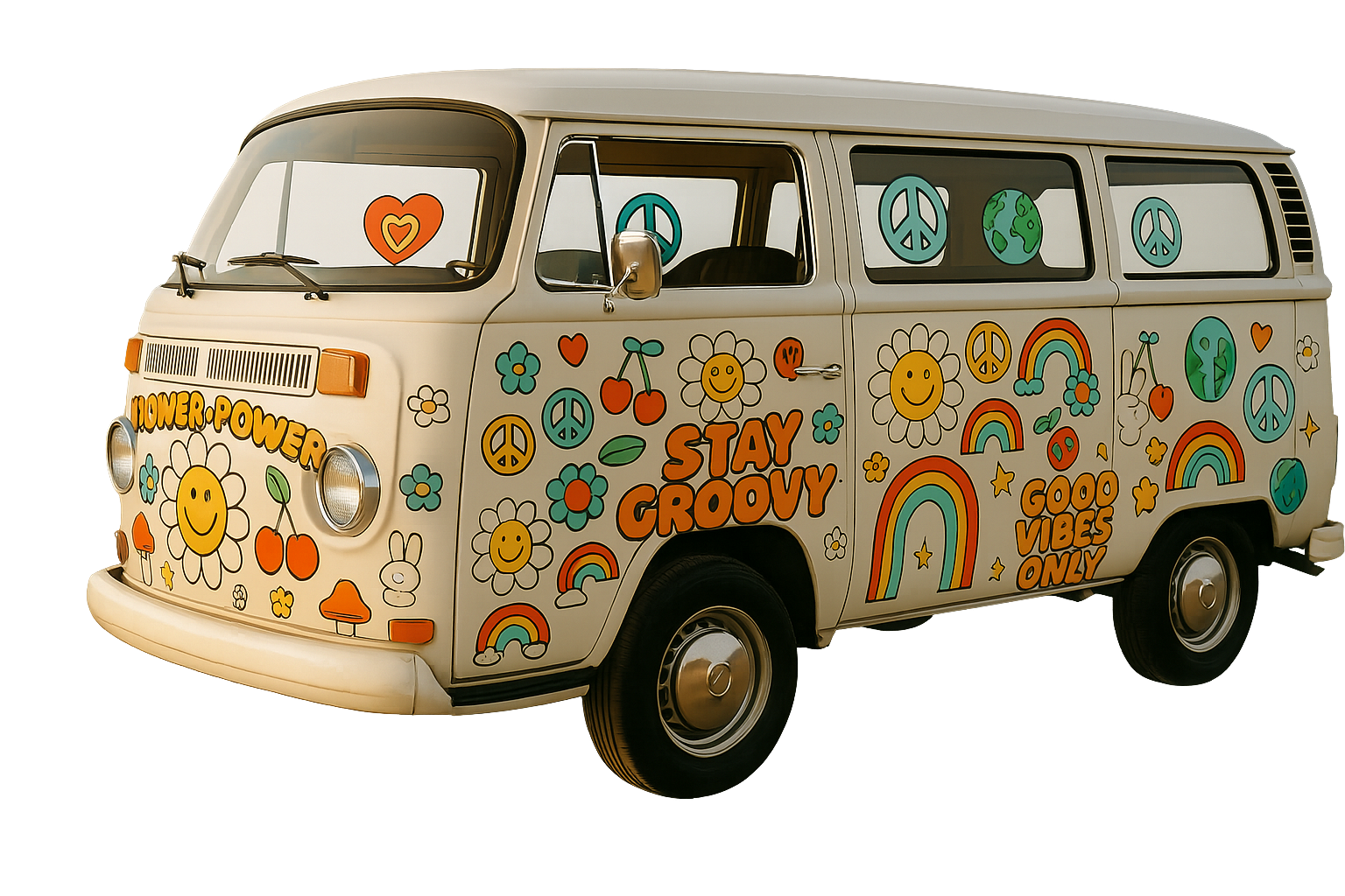 Retro Hippie Hippy DecalPackstickersforRVmotorhomecampervan