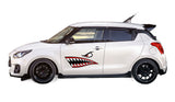 Angry shark teeth and eye sticker decal for car boat bike
