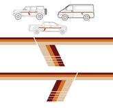 Side-Door-Car-Sticker-Graphic-Racing-Stripe-Vinyl-Decals-Retro-style-colours brown