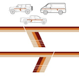 Side-Door-Car-Sticker-Graphic-Racing-Stripe-Vinyl-Decals-Retro-style-colours brown