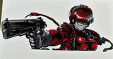 Unique Anime Car Sticker: Edgy Girl with Gun Design for Vehicles