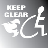 Vehicle sticker decal Flames, On Fire Burnout Funny Wheelchair Decal window