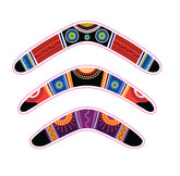 Set of Colourful Boomerang decals Australian inspired patterned multicolour vehicle sticker