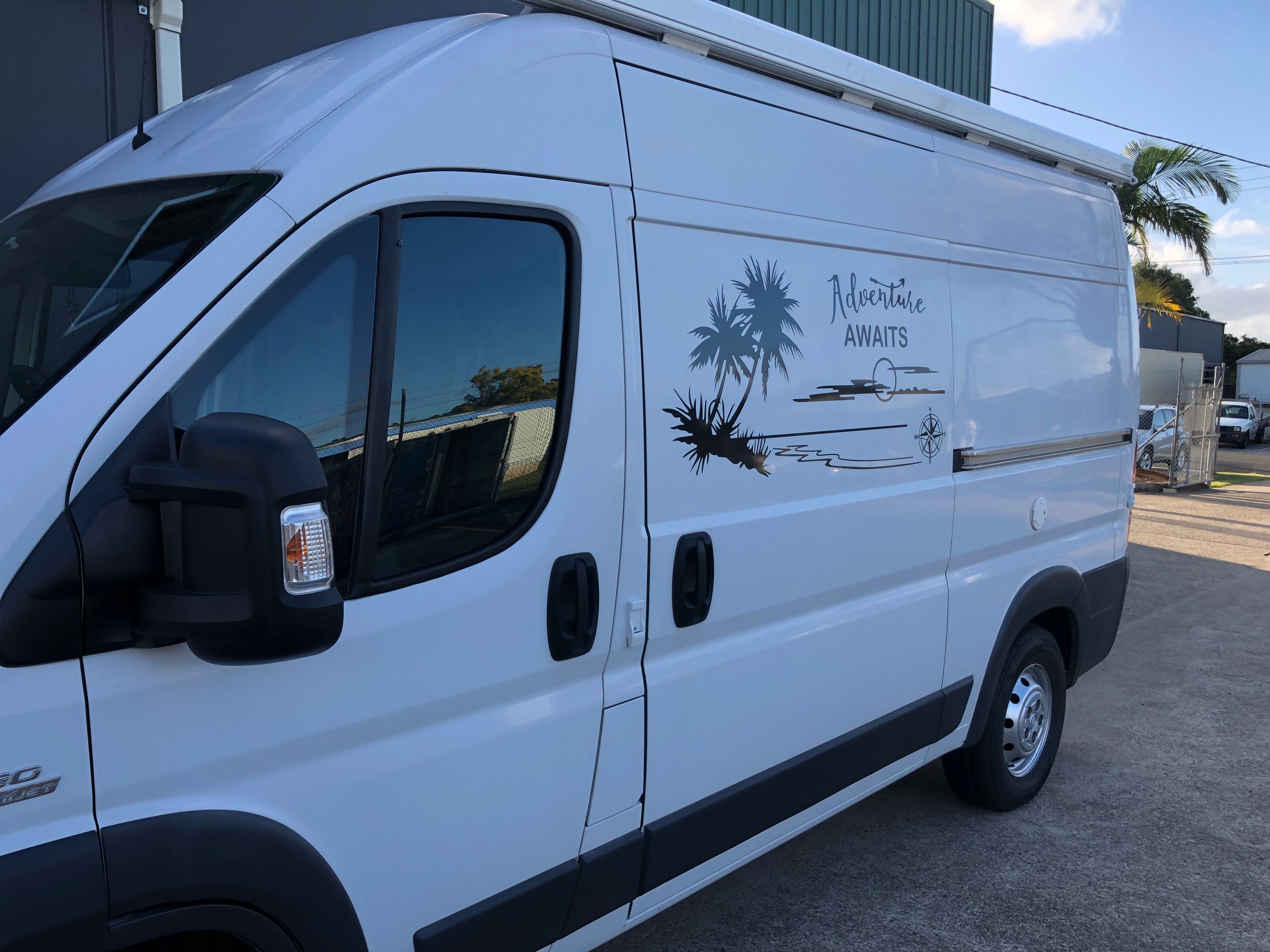 90cm Adventure Awaits Compass sticker decal RV Motorhome, 4X4, Boat , Caravan - Mega Sticker Store