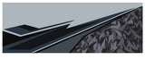 Mega Sticker Store geometric abstract vinyl decal for RVs in grey and charcoal with a sharp angular pattern.