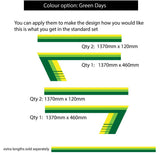 Mega Sticker Store Green Days retro truck pinstripe vinyl decal kit with multiple stripe lengths and angled designs
