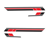 Mega Sticker Store horse float vinyl side stripe decals in red and black, supplied as a mirrored left and right set.