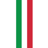 Mega Sticker Store Italian flag racing stripe decal with green, white, and red vertical stripes on vinyl.