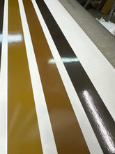 Mega Sticker Store brown and tan retro pinstripe vinyl decal kit for vehicle customization with glossy finish