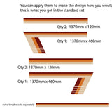 Mega Sticker Store retro brown and tan pinstripe vinyl decal kit for trucks and cars with various stripe dimensions.