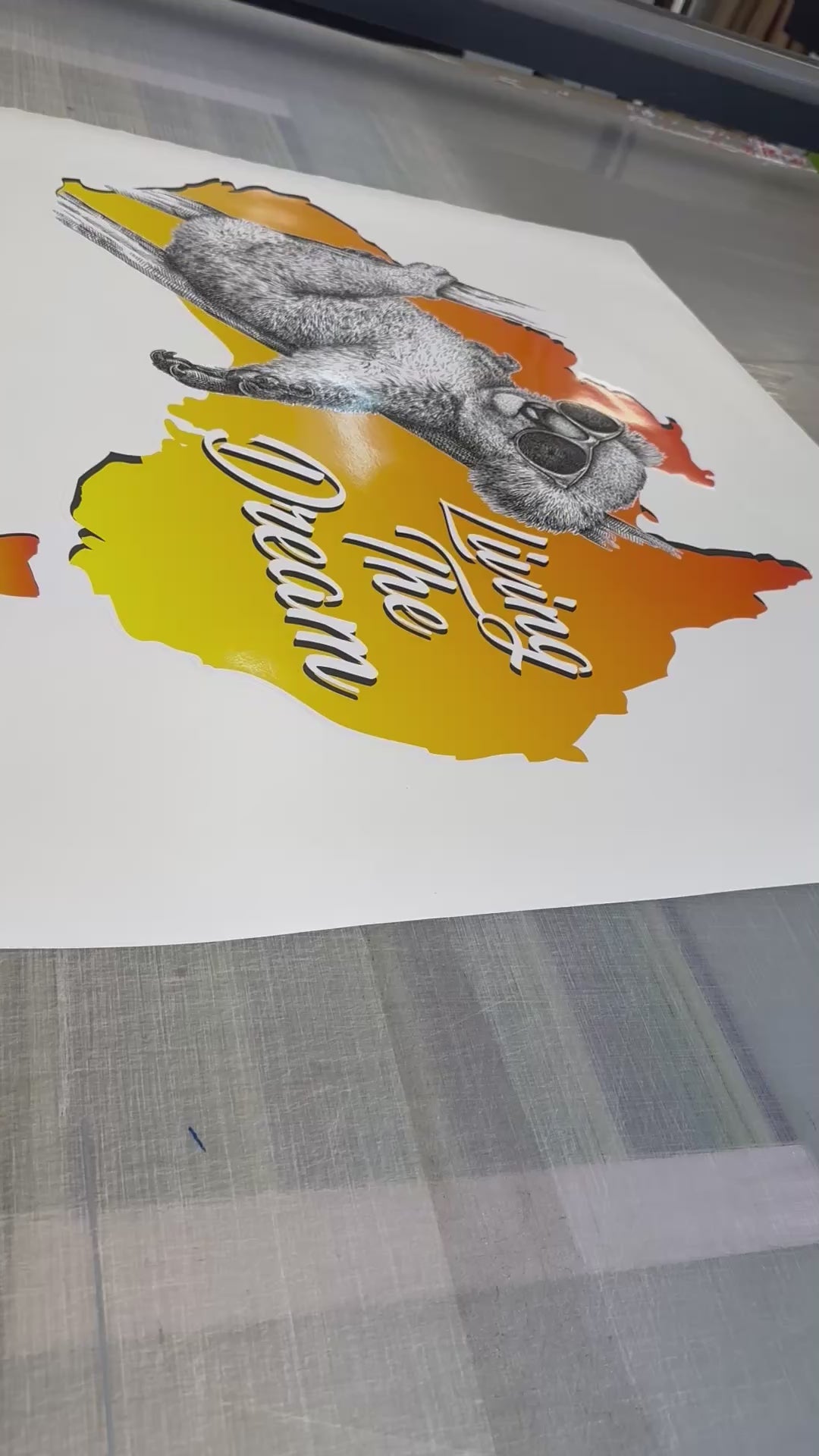“Living the Dream” Koala Australia Orange Map Sticker for Caravans & Motorhomes