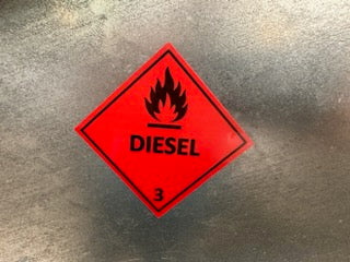 diesel warning sticker