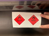 Red diesel warning flammable sticker warning sign self adhesive 75mm high