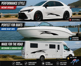 Universal Vehicle Racing Stripe Decal Kit – Car, Boat, Motorhome, Caravan Vinyl Graphics – Computer Cut No Background