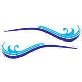 Vehicle stripe Wave design vehicle stripe wide range of size and colours boat motorhome van camper