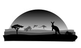 Kangaroo Sticker Decal - Black & Grey Vehicle Graphic (1400mm x 600mm) Mega Sticker Store