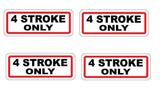 4 Stroke Only Fuel Stickers, Pack of 24 Gloss Vinyl Fuel Warning Decals 65mm x 25mm
